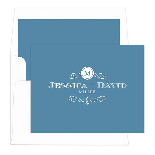 Wedgewood Initial Scroll Folded Note Cards